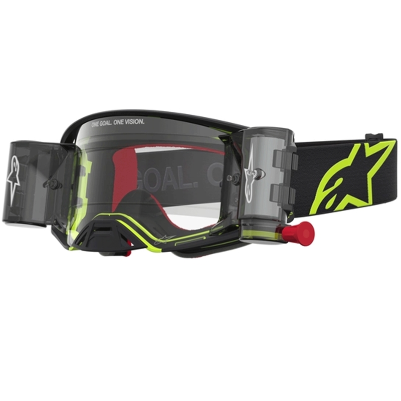 Γυαλιά motocross Alpinestars Supertech Firma μαύρο-φθοροκίτρινο με διαφανές πλεξιγκλάς