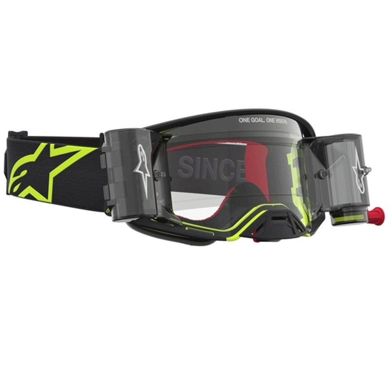 Γυαλιά motocross Alpinestars Supertech Firma μαύρο-φθοροκίτρινο με διαφανές πλεξιγκλάς