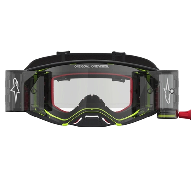 Γυαλιά motocross Alpinestars Supertech Firma μαύρο-φθοροκίτρινο με διαφανές πλεξιγκλάς