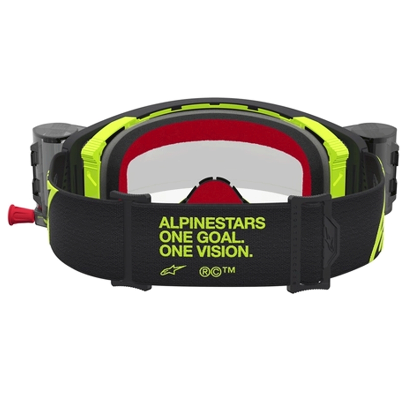 Γυαλιά motocross Alpinestars Supertech Firma μαύρο-φθοροκίτρινο με διαφανές πλεξιγκλάς