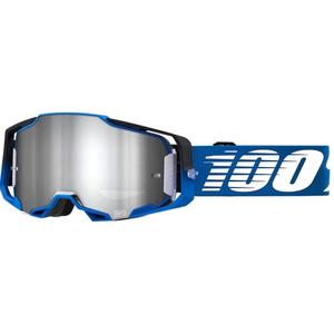 Γυαλιά Motocross 100% ARMEGA Rockchuck μαύρο-λευκό-μπλε (ασημί plexi)