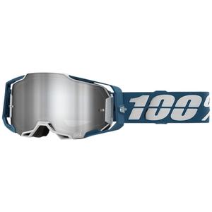 Γυαλιά Motocross 100% ARMEGA Albar γκρι-μπλε (ασημί plexi)