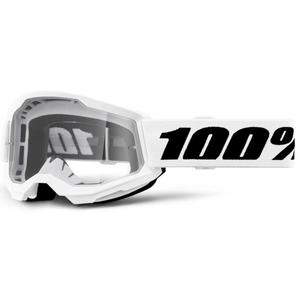 Παιδικά γυαλιά motocross 100% STRATA 2 λευκό καθαρό plexi