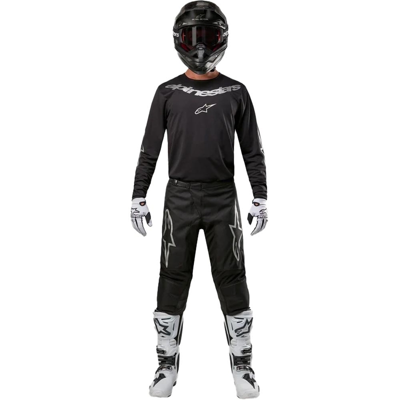 Alpinestars Fluid Graphite Παντελόνι Motocross Μαύρο και Ασημί