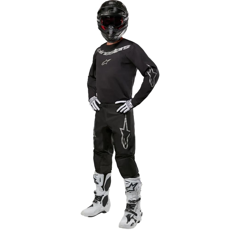 Alpinestars Fluid Graphite Παντελόνι Motocross Μαύρο και Ασημί