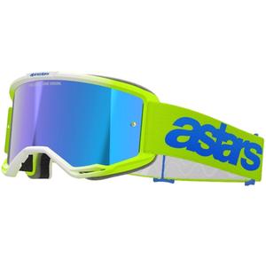 Alpinestars Vision 5 Blaze fluo κίτρινο-μπλε γυαλιά motocross με καθρέφτη μπλε plexi