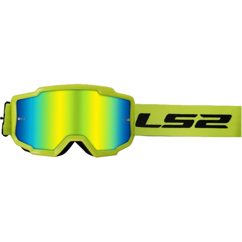 Γυαλιά motocross LS2 Charger H-V κίτρινα με πλέξιµο ιριδίου