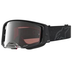 Γυαλιά motocross Alpinestars Supertech Cloak μαύρα με καθρέφτη ασημί πλεξιγκλάς