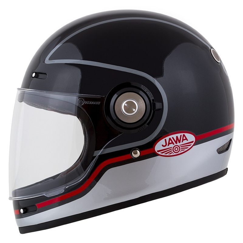 Κράνος μοτοσικλέτας Cassida Fibre Jawa Sport full-face μαύρο-ασημί-κόκκινο 2 - II. ποιότητας