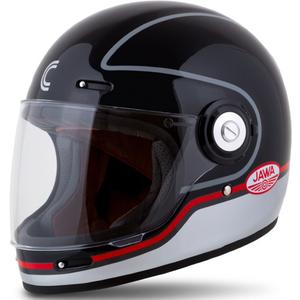 Κράνος μοτοσικλέτας Cassida Fibre Jawa Sport full-face μαύρο-ασημί-κόκκινο 2 - II. ποιότητας