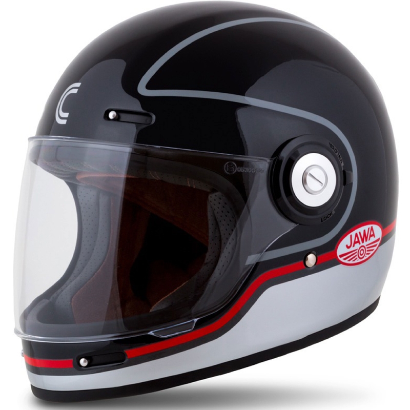Κράνος μοτοσικλέτας Cassida Fibre Jawa Sport full-face μαύρο-ασημί-κόκκινο 2 - II. ποιότητας