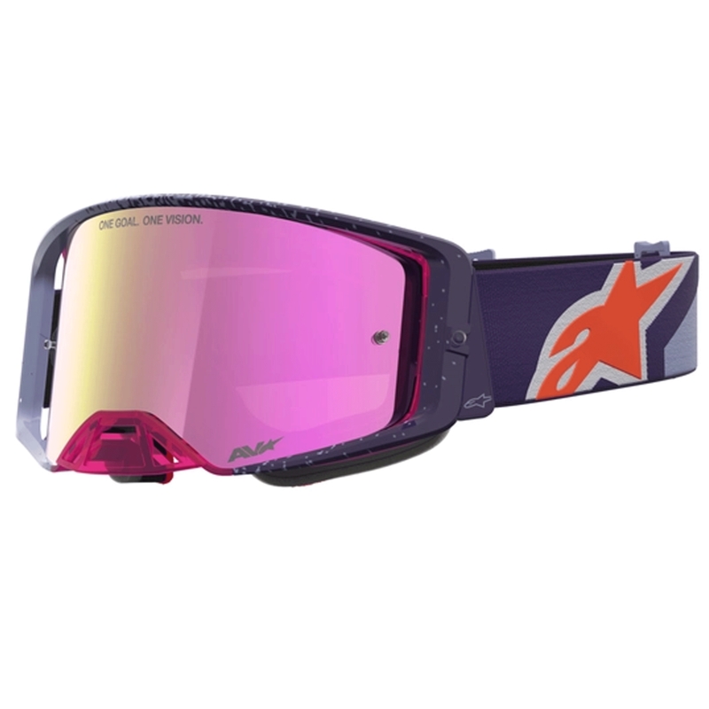 Γυαλιά motocross Alpinestars Supertech Hiten μωβ-κόκκινα