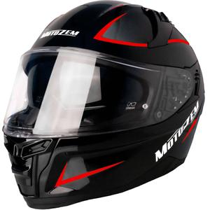 Κράνος μοτοσικλέτας full-face Motozem Guardian μαύρο-κόκκινο 4 - II. ποιότητας