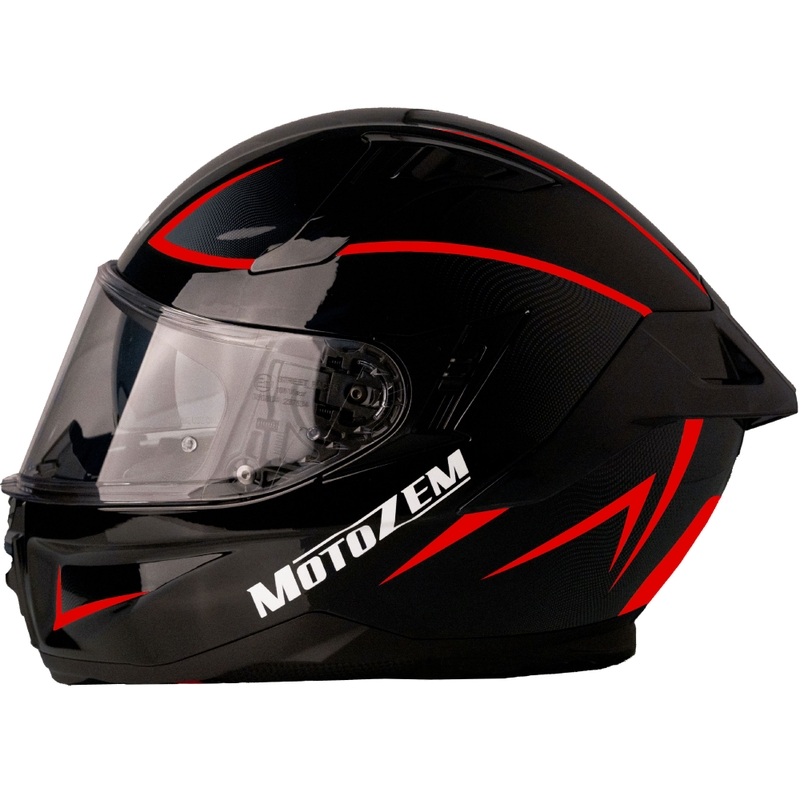 Κράνος μοτοσικλέτας full-face Motozem Guardian μαύρο-κόκκινο 4 - II. ποιότητας
