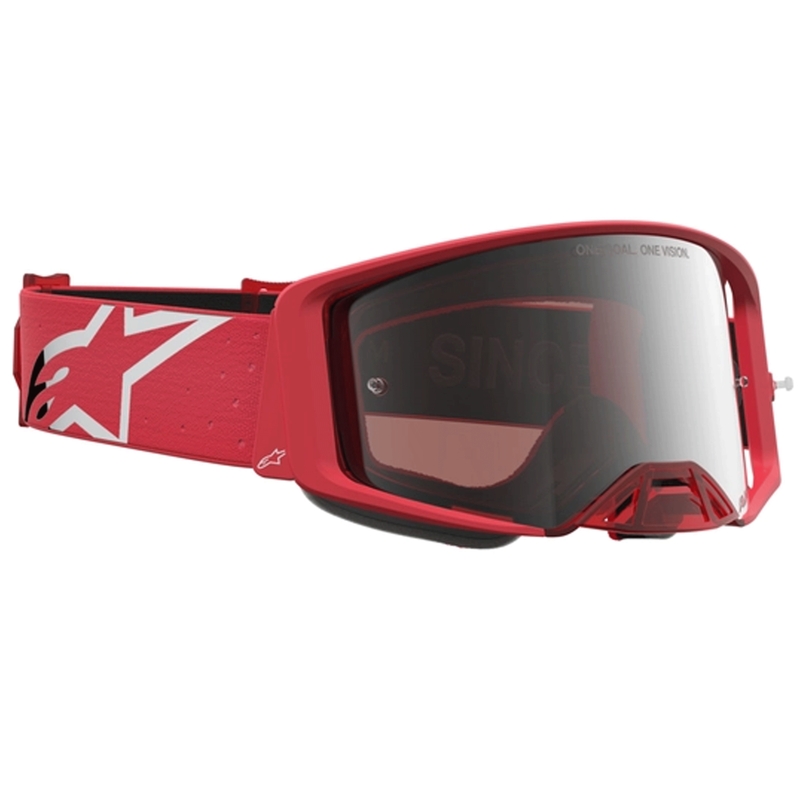 Γυαλιά motocross Alpinestars Supertech Vesta φθορίζοντα κόκκινα-χρωμιωμένα