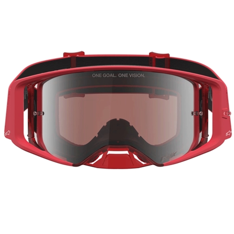 Γυαλιά motocross Alpinestars Supertech Vesta φθορίζοντα κόκκινα-χρωμιωμένα