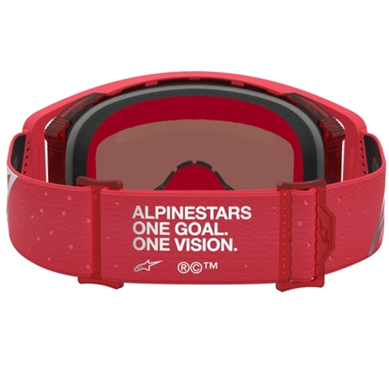 Γυαλιά motocross Alpinestars Supertech Vesta φθορίζοντα κόκκινα-χρωμιωμένα