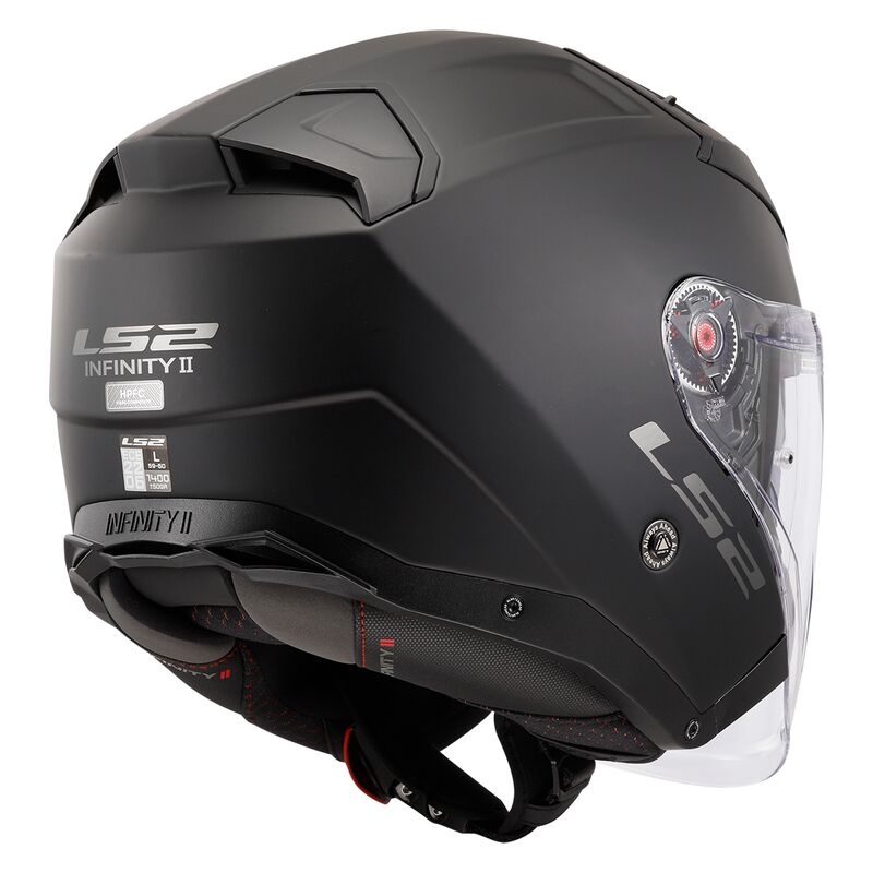 Ανοιχτό κράνος μοτοσικλέτας LS2 OF603 Infinity II Solid Black Matte - II. ποιότητα