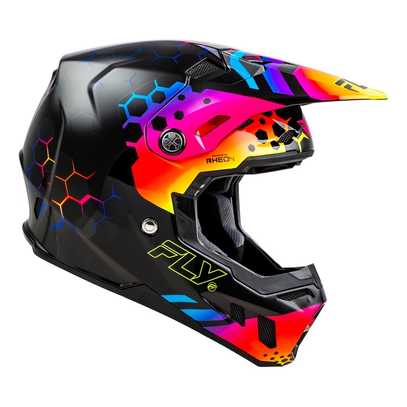 Κράνος Motocross FLY Racing Formula CC Tektonic μαύρο-κίτρινο-ροζ - II. ποιότητα