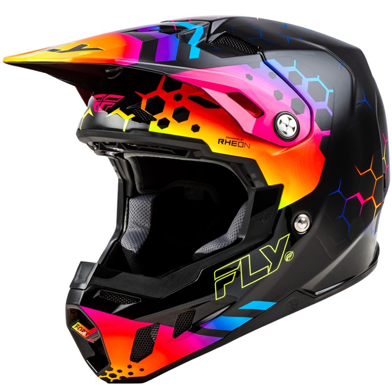 Κράνος Motocross FLY Racing Formula CC Tektonic μαύρο-κίτρινο-ροζ - II. ποιότητα
