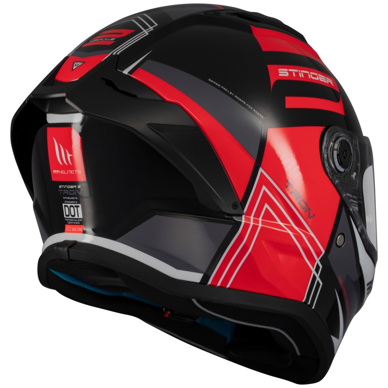 MT Stinger 2 Tron integral κράνος μοτοσικλέτας μαύρο-κόκκινο-γκρι - II. ποιότητα