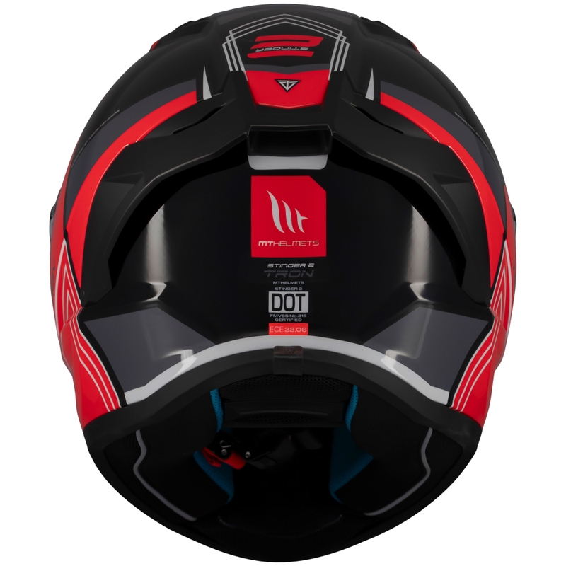 MT Stinger 2 Tron integral κράνος μοτοσικλέτας μαύρο-κόκκινο-γκρι - II. ποιότητα