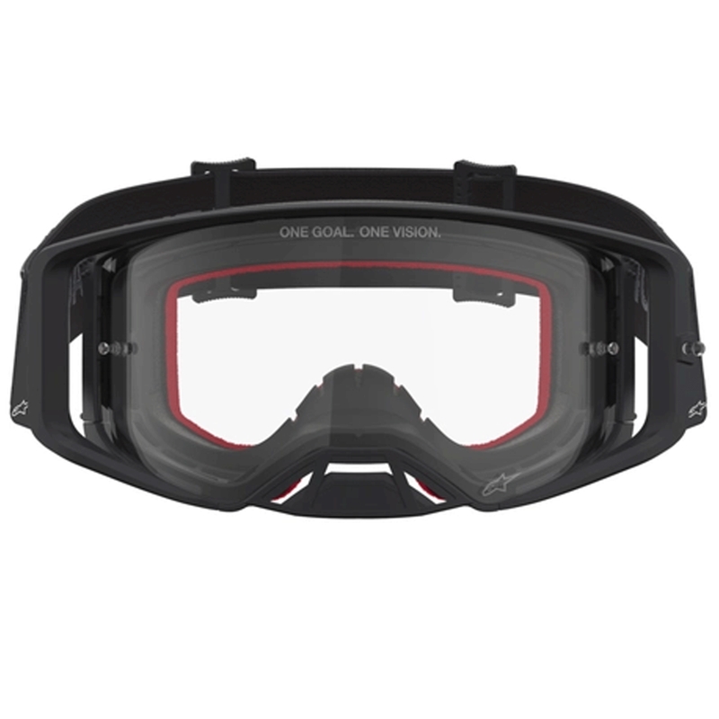 Γυαλιά motocross Alpinestars Supertech Vesta μαύρο-ασημί με διαφανές πλεξιγκλάς