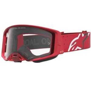 Γυαλιά motocross Alpinestars Supertech Vesta φθορίζοντα κόκκινα-χρωμιωμένα (διαφανές πλεξιγκλάς)