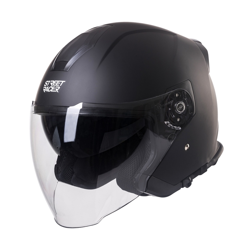Ανοιχτό κράνος μοτοσικλέτας Street Racer SR 01 MotoZem Performance μαύρο προσφορά