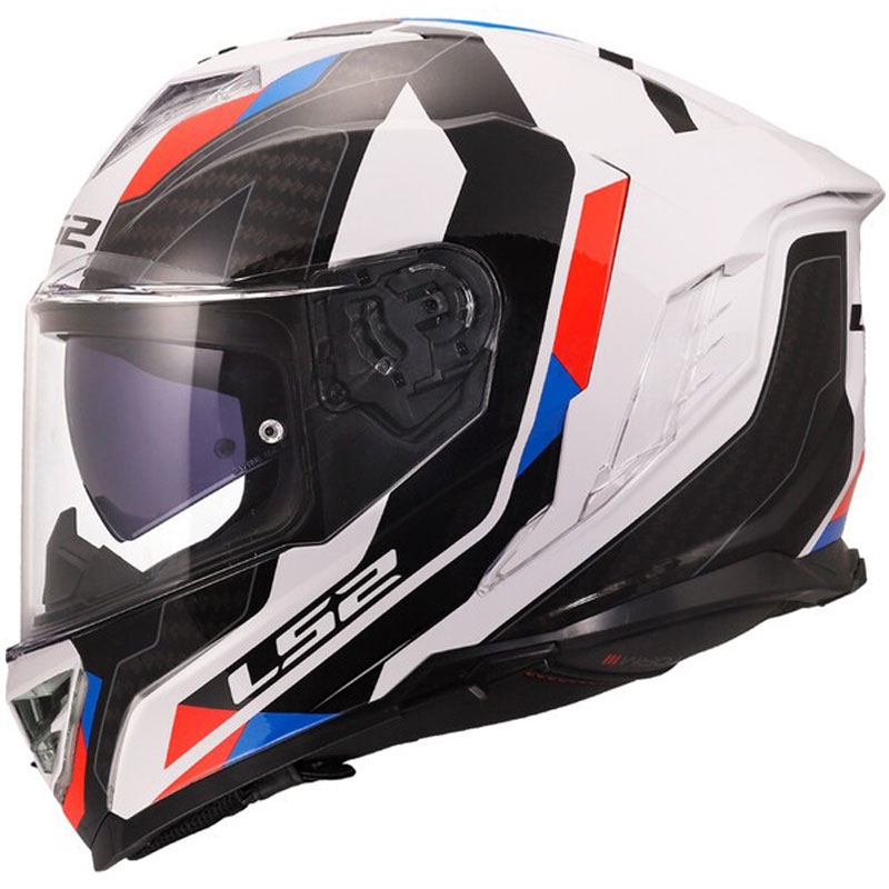 Κράνος μοτοσικλέτας full face LS2 FF818 Storm III Sports γυαλιστερό λευκό-μπλε-κόκκινο - II. ποιότητα