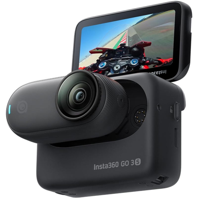 Insta360 GO 3S Κάμερα δράσης POV Bundle για μοτοσικλέτα ενσωματωμένη στο κράνος, μαύρη
