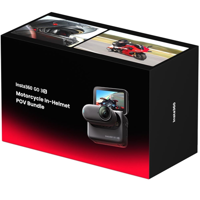 Insta360 GO 3S Κάμερα δράσης POV Bundle για μοτοσικλέτα ενσωματωμένη στο κράνος, μαύρη