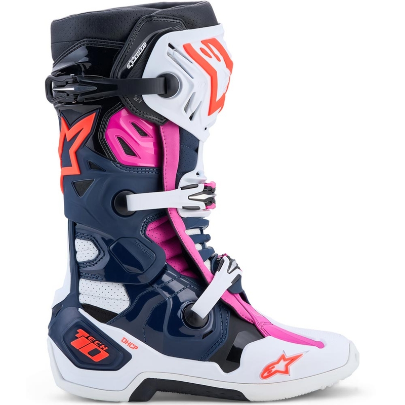 Μπότες motocross Alpinestars TECH 10 Supervented σκούρο μπλε-άσπρο-μαύρο-μωβ