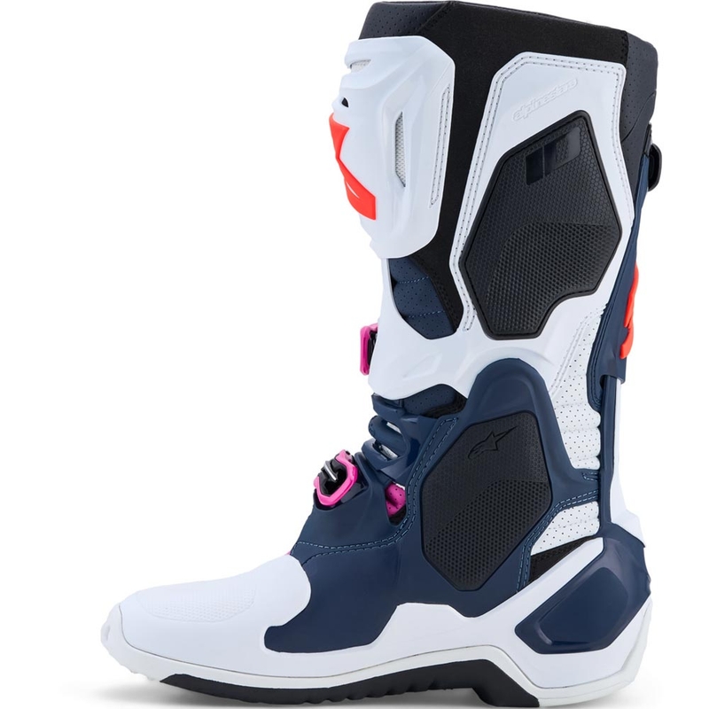 Μπότες motocross Alpinestars TECH 10 Supervented σκούρο μπλε-άσπρο-μαύρο-μωβ