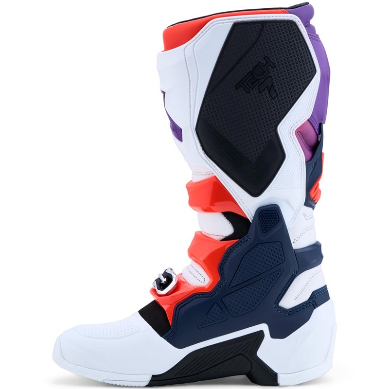 Μπότες motocross Alpinestars TECH 7 μωβ-λευκό-σκούρο μπλε-φλουορ κόκκινο