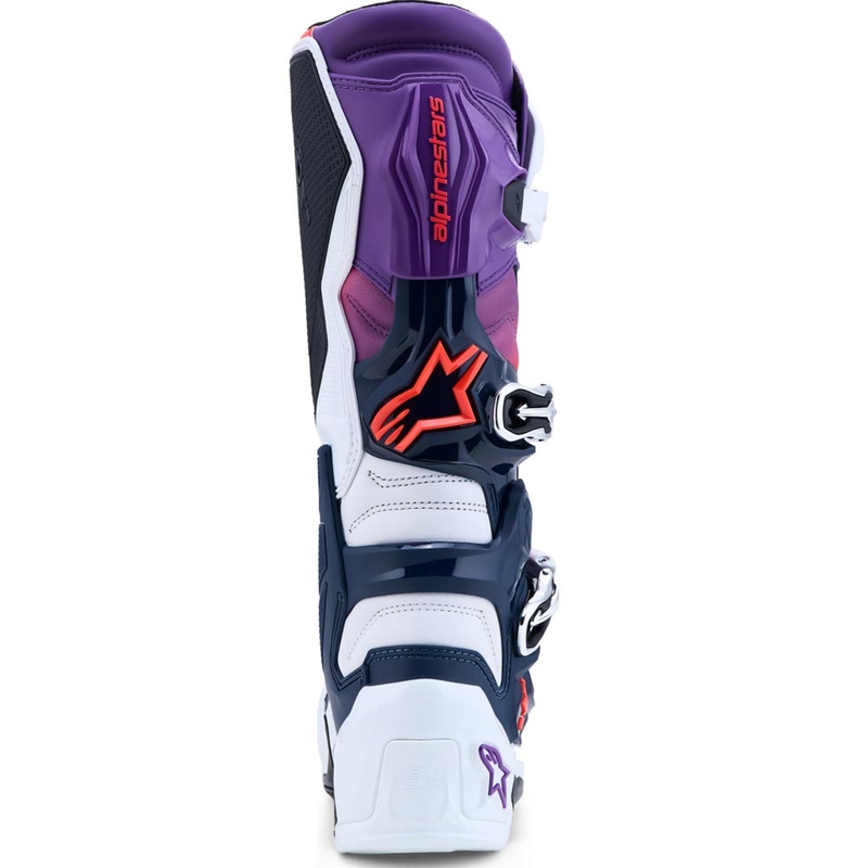 Μπότες motocross Alpinestars TECH 7 μωβ-λευκό-σκούρο μπλε-φλουορ κόκκινο