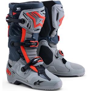 Μπότες Μοτοσικλέτας Alpinestars Tech 10 Enduro Γκρι-Σκούρο Γκρι-Φλου Κόκκινο