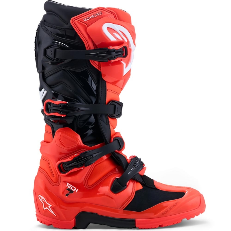 Μπότες μοτοσικλέτας Alpinestars TECH 7 Enduro fluorescent κόκκινο-μαύρο