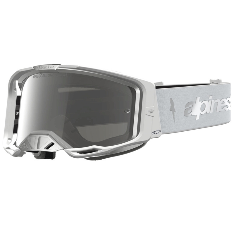Γυαλιά motocross Alpinestars Vision 8 σε κεχριμπαρένιο λευκό-ασημί χρώμα