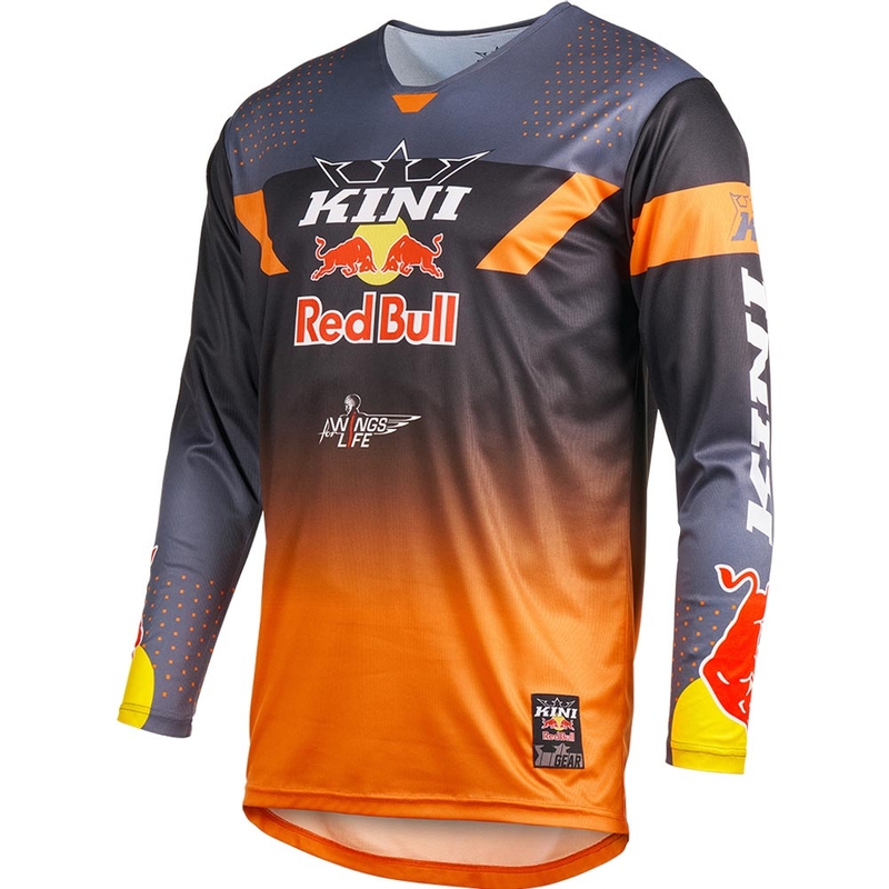 Φανέλα μοτοκρός KINI Red Bull 2.0 MXC γκρι-πορτοκαλί