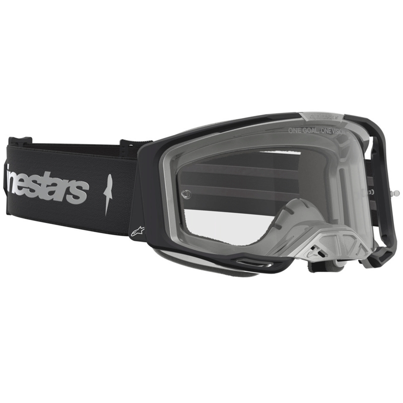 Γυαλιά motocross Alpinestars Vision 8 Amber μαύρο-ασημί με διαφανές πλεξιγκλάς