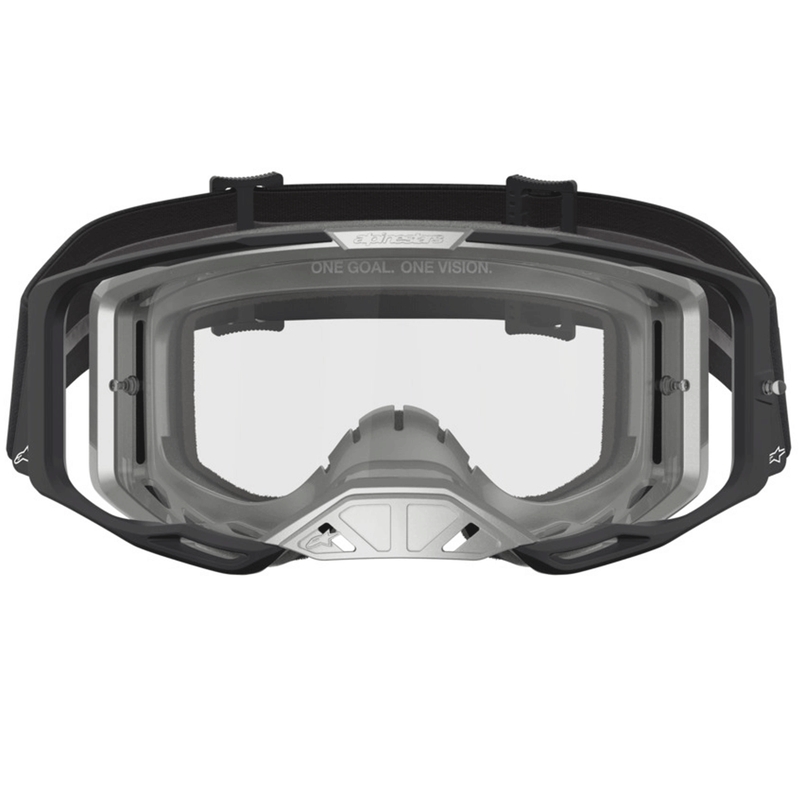 Γυαλιά motocross Alpinestars Vision 8 Amber μαύρο-ασημί με διαφανές πλεξιγκλάς