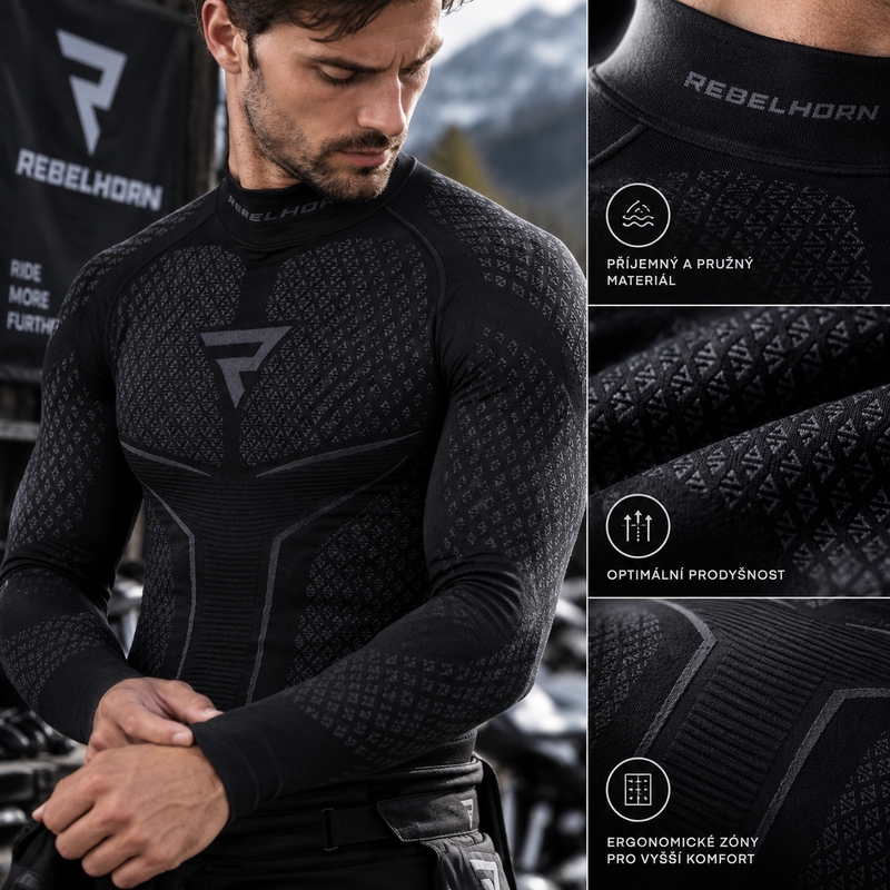 Rebelhorn Therm II μαύρο-γκρι θερμικό πουκάμισο