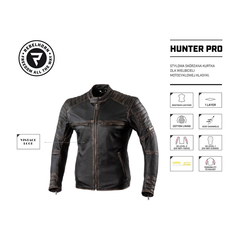 Rebelhorn Hunter Pro εκλεκτής ποιότητας καφέ μπουφάν μοτοσικλέτας προσφορά