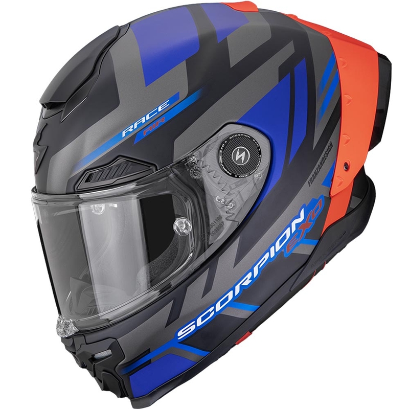 Κράνος μοτοσικλέτας Scorpion EXO-RACE Air Carbon Fury full-face ματ μαύρο-γκρι-μπλε