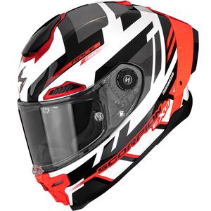 Κράνος μοτοσικλέτας Scorpion EXO-RACE Air Carbon Fury full-face λευκό-ασημί-κόκκινο