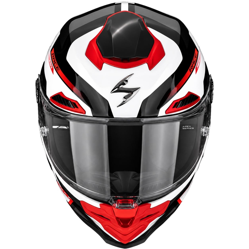 Κράνος μοτοσικλέτας Scorpion EXO-RACE Air Carbon Fury full-face λευκό-ασημί-κόκκινο