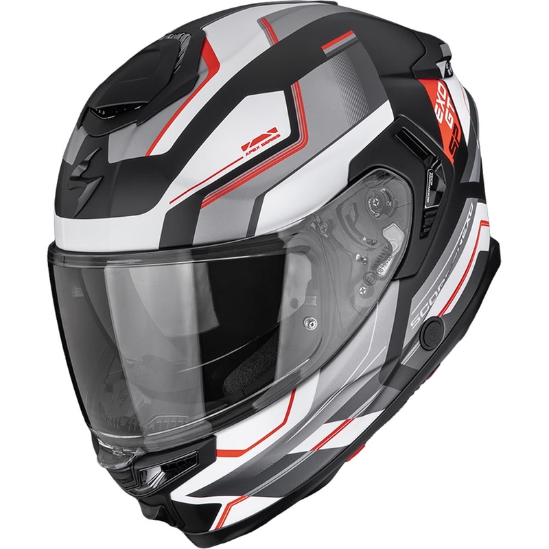Κράνος μοτοσικλέτας Scorpion EXO-GT SP Air Arkon full face σε ματ μαύρο-ασημί-κόκκινο