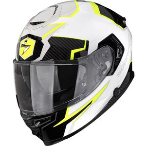Κράνος μοτοσικλέτας Scorpion EXO-GT SP Air Atlas full face λευκό-μαύρο-φλουορ κίτρινο