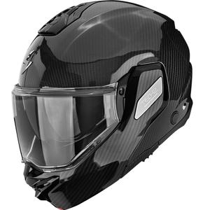 Κράνος μοτοσικλέτας Scorpion EXO-TECH II Carbon Solid, μαύρο, αναδιπλούμενο